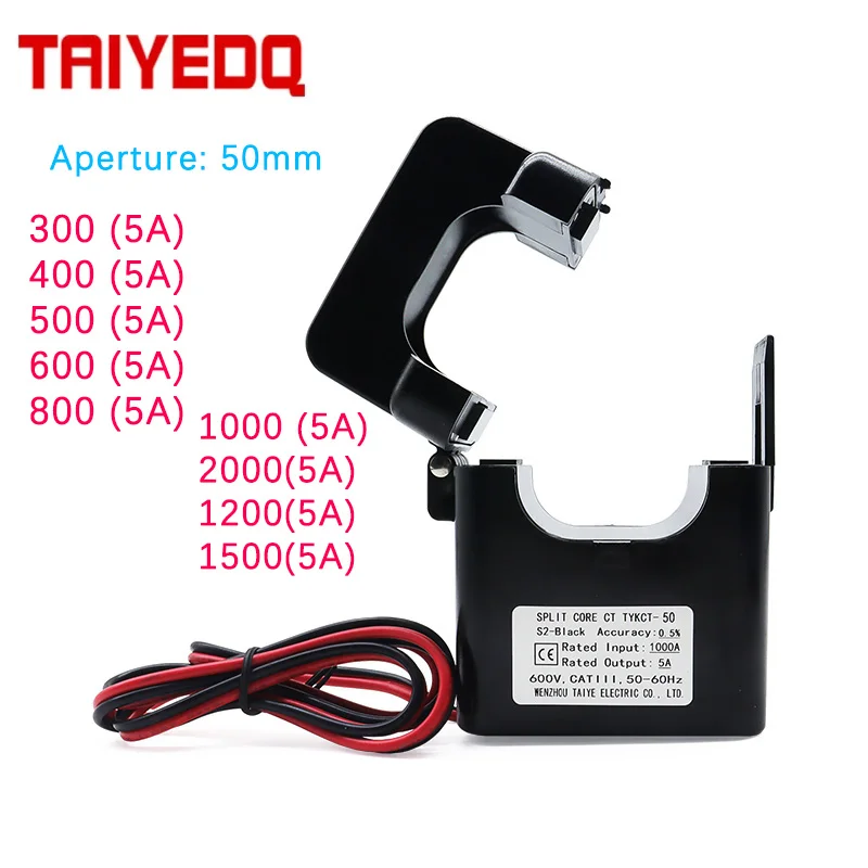Split Core Current Transformer Clamp Transformador Sensor 1000A KCT50 AC Current Sensor 300A 800A 1500A 2000A Large Current CTs