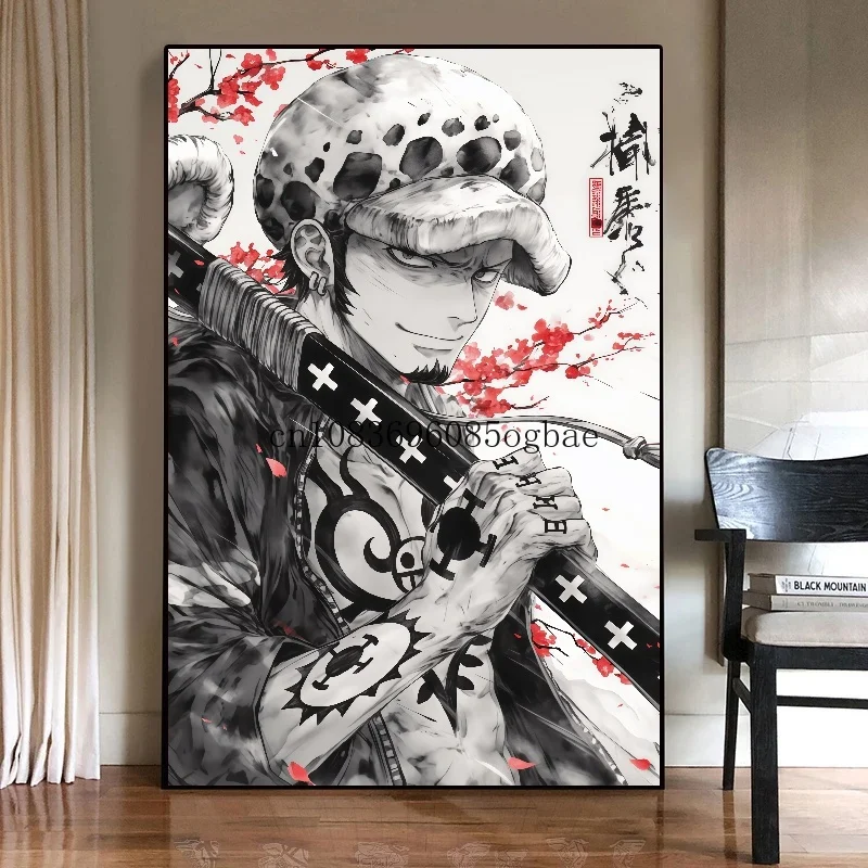 Lukisan Kanvas HD ONE PIECE Trafalgar D. Poster Hukum Air Dekorasi Rumah Anime Seni Dinding Gambar Dekorasi Rumah Hadiah Anak-anak