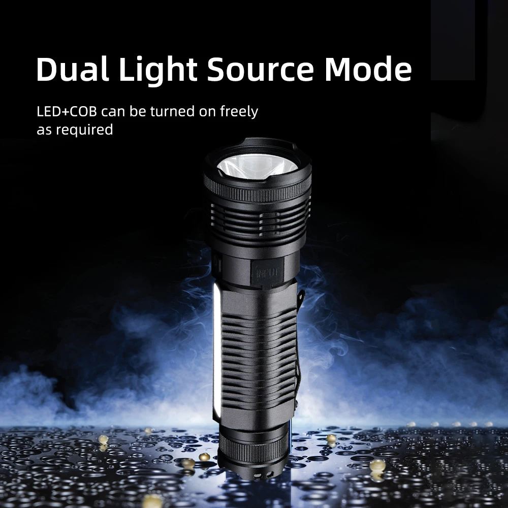 SUPERFIRE D15 36W Flashlight Super Bright 2000LM XPE wick LED+COB Torch Waterproof Fishing Camping Lamp USB Rechargeable Lantern