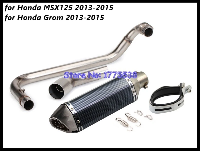 For Honda MSX 125 Grom 2013-2015 Motorcycle Exhaust Full System with Header Manifold Collector front Link Pipe with DB Killer