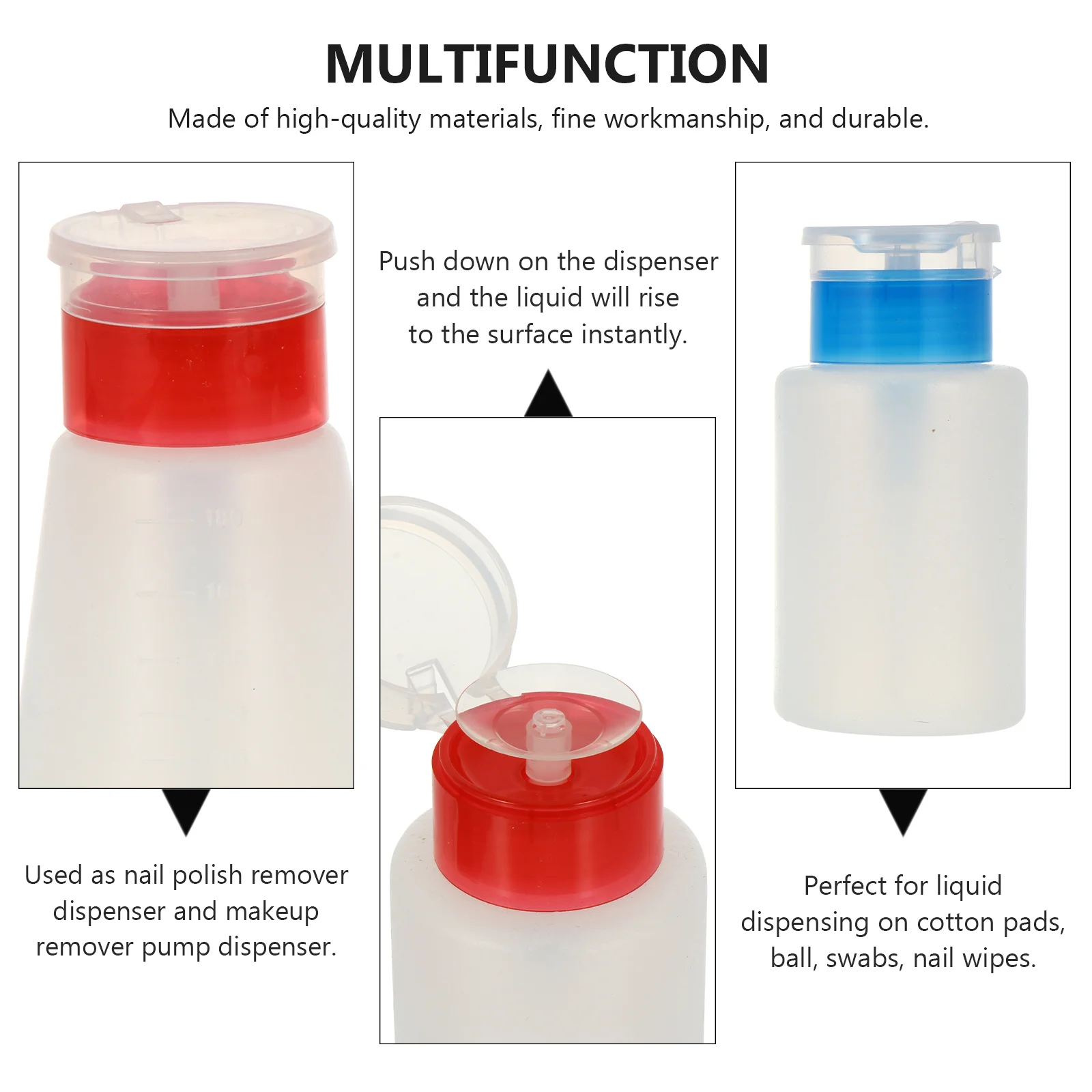 

4Pcs Nail Polish Bottle Push Down Dispenser No Waste Liquid Storage Makeup Toner Container Pump Bottle Nail Polish Container