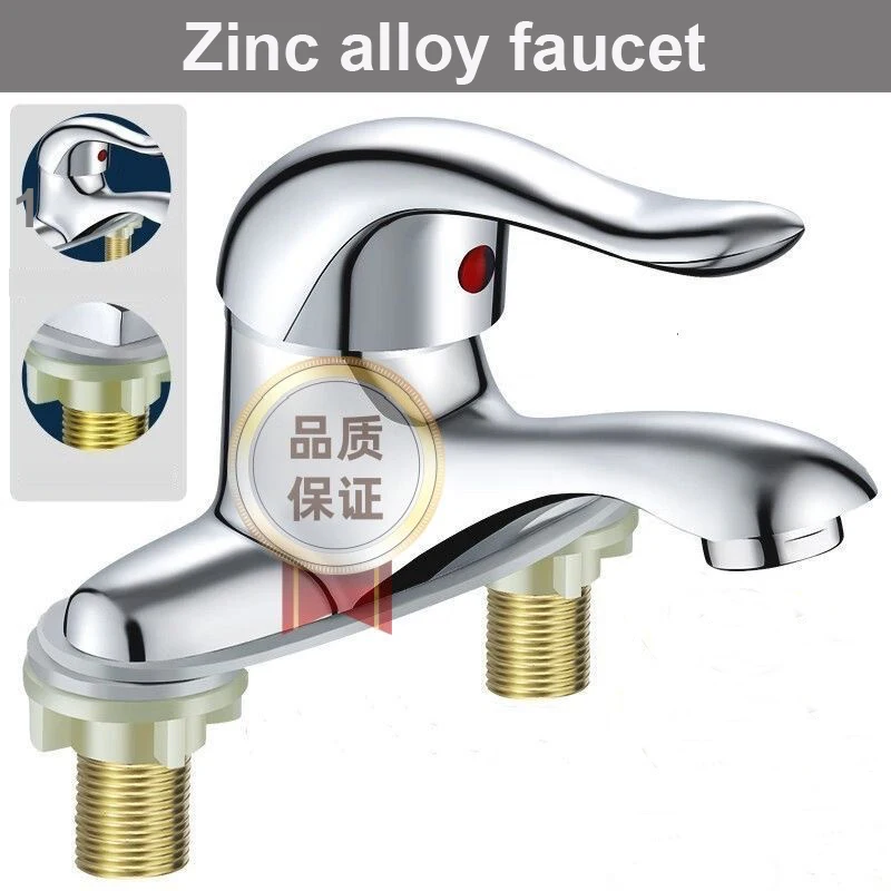 

Bathroom Faucet Double-Hole Basin Hot And Cold Water Faucet For Toilet Kitchen Bathroom Plastic Steel Sink Mixer Tap