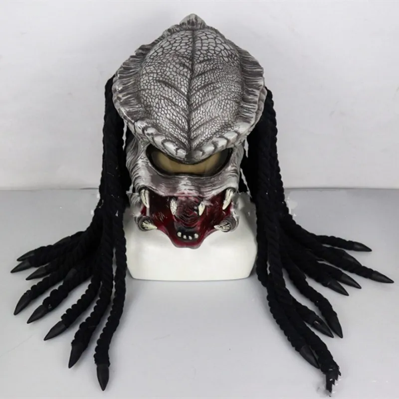 3D Sofia's Predator Halloween Headgear Face Mask Alien Terror Fancy Dress Party Props Cosplay Latex Mask Motorcycle Adult