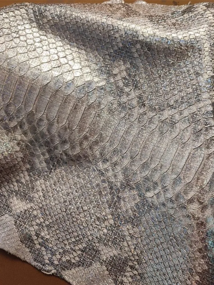 محفظة جديدة ملحقة ذاتية الصنع مادة جلد الثعبان بالليزر الملونة قطعة جلدية أصلية ناعمة من نسيج الجلود #3