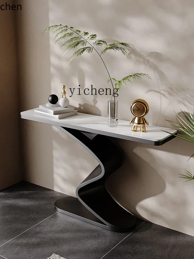 HXL Light Luxury Console Tables Modern Minimalist Paint Narrow Side Table Hotel Lobby Wall a Long Narrow Table