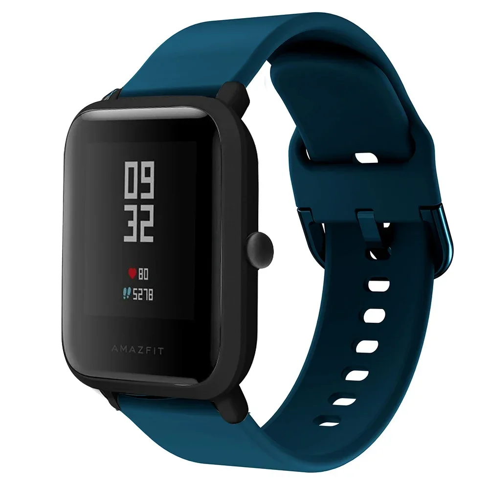20mm Silicone Strap For Xiaomi Huami Amazfit Bip Lite Bip U/S Pop Smart Watch Band For Amazfit GTS 4 3 2 Galaxy Watch 7/FE 6 5 4