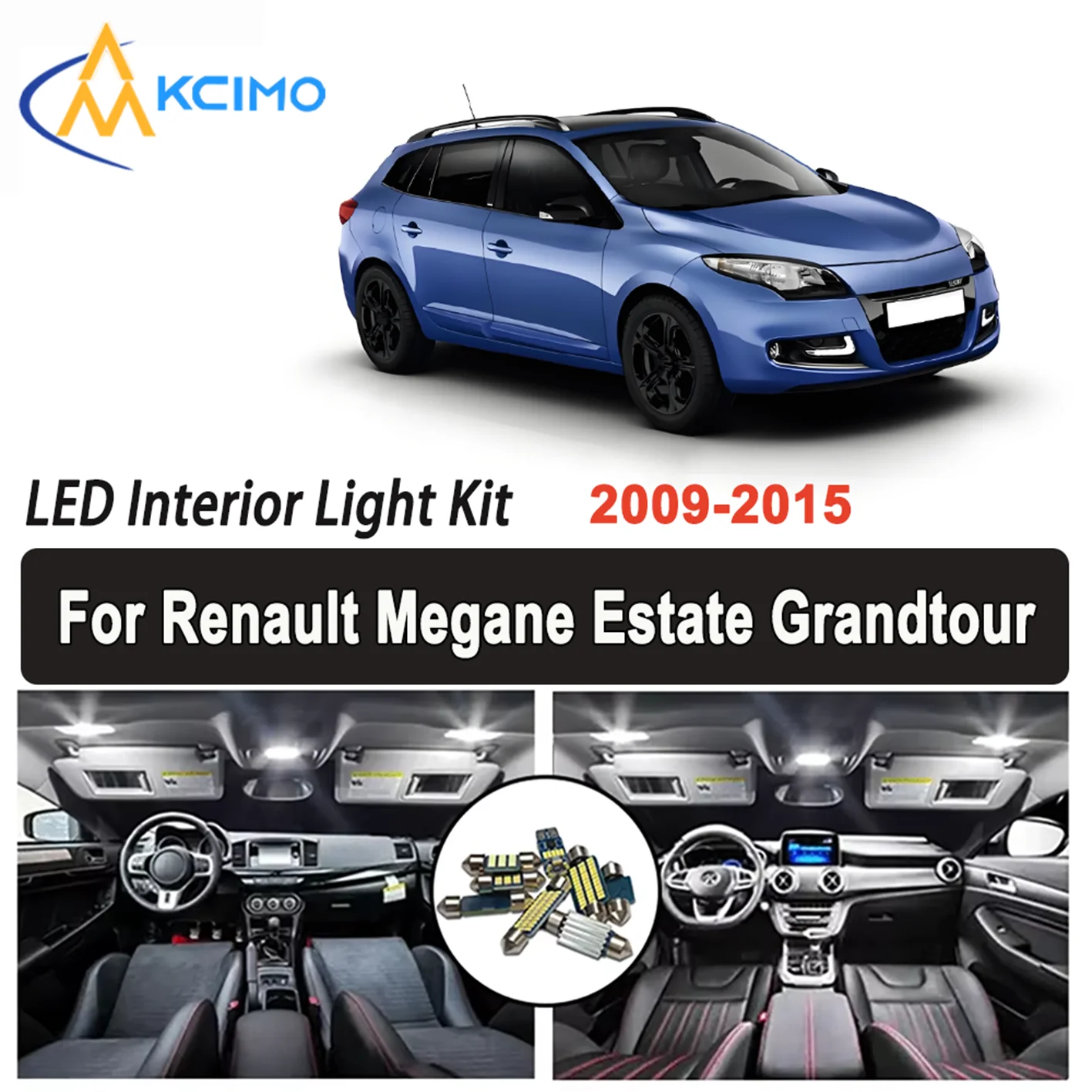 

Kcimo LED For Renault Megane Estate Grandtour Wagon 3 MK3 III 2009 2010 2011 2012 2013 2014 2015 Premium Bright LED Interior