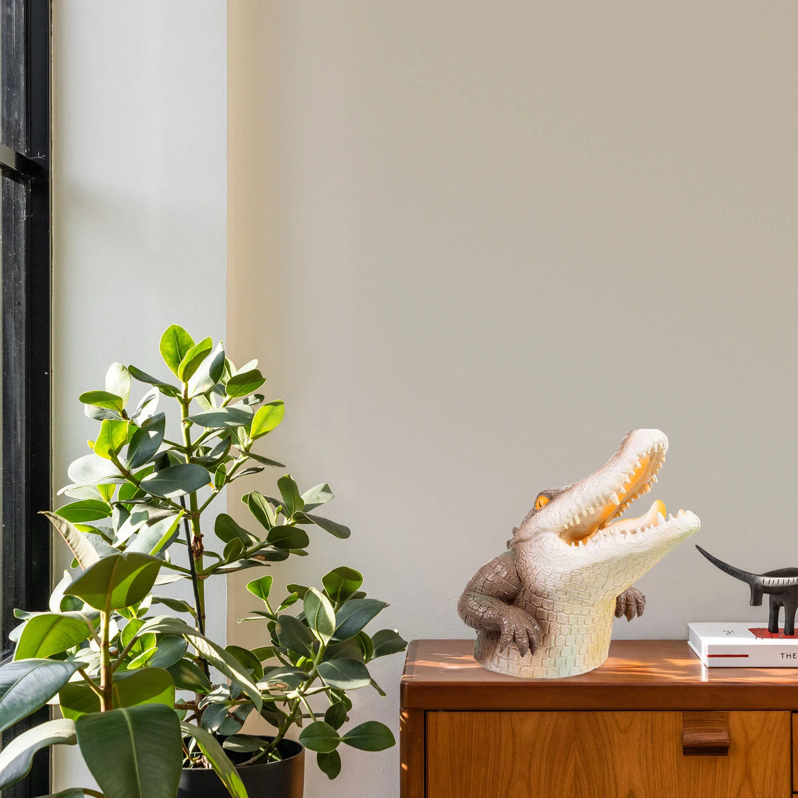 

Realistic Crocodile Head Ornament Floating Decor for Pond Pool Animal Decoration Art Crafts Pond Animals Head Ornament