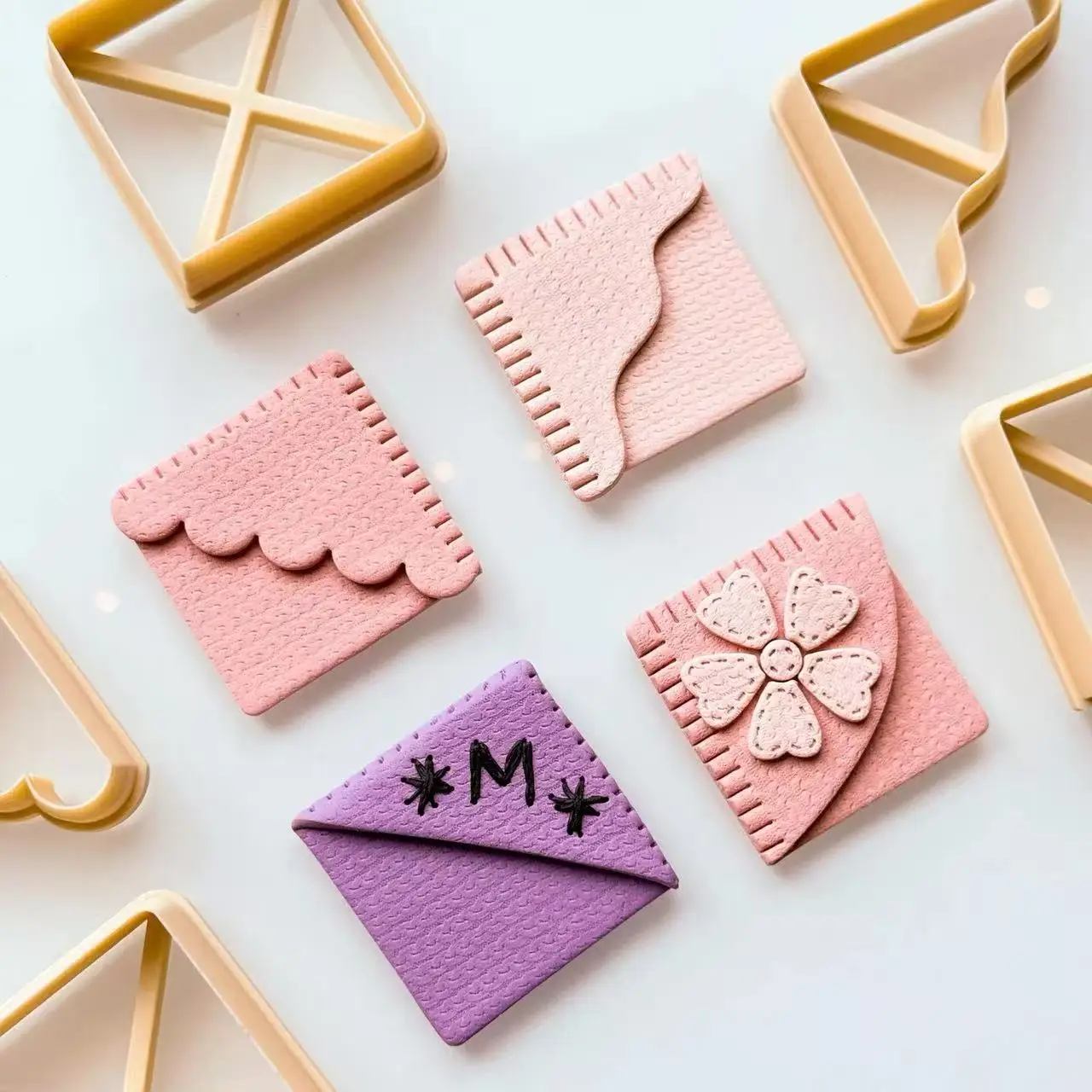 Daisy Polymer Clay Trinket Dish Cutter Shell Palm Leaf Flower Shape Clay Coaster Mould DIY Plate Tray Mold Handmade Clay Tools