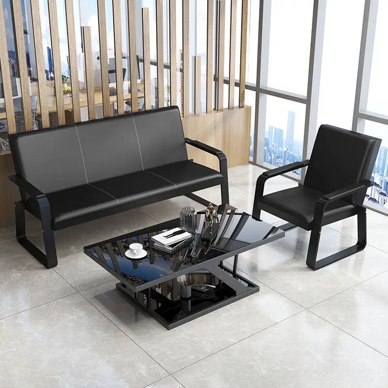 Simple Modern Modular Office Sofa Set with Coffee Table for Home Office School Dining Hotel Use Three-person