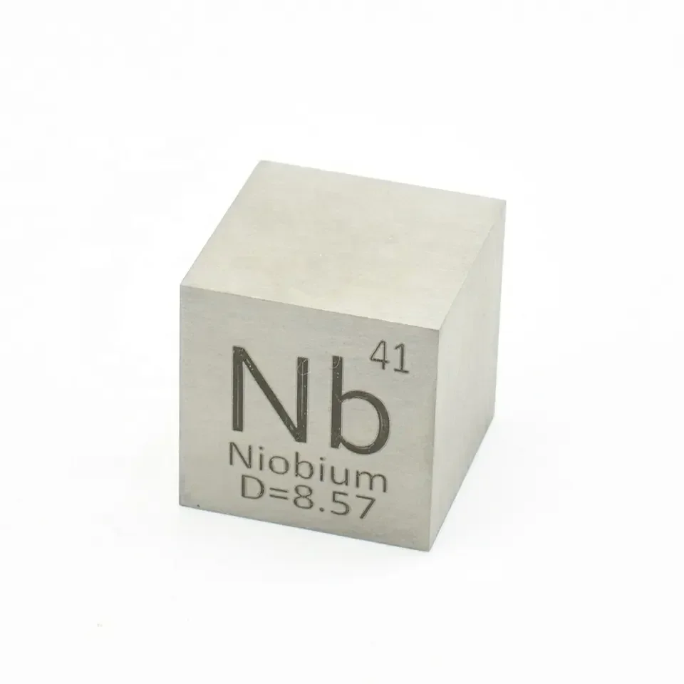 

Niobium Metal in the Periodic Table- Cube Side length is one inch (25.4mm) and weight is about 139.5g 99.9%