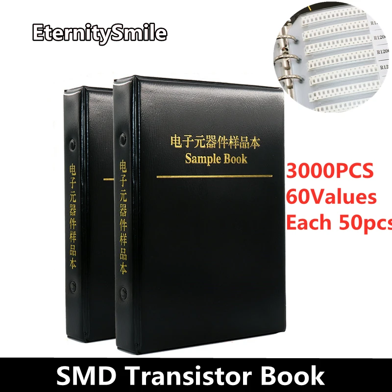 

525/3000Pcs SMD Transistor Triode Kit 60 Values SOT-23 Commonly Assorted Sample Book Chip Triode Book S9012 S8050 2SA733 2SC945