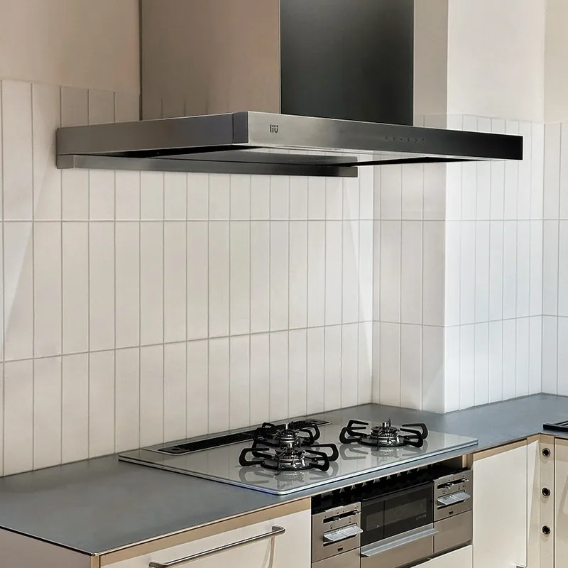 

All stainless steel range hood No hanging cabinet Surface mounted range hood Deepened