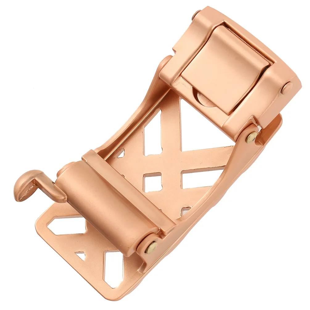 مشبك حزام كاجوال بسيط مجوف بدون أسنان مشبك حزام جلدي للنساء مع مشبك معدني فاخر من حجر الراين 2.4 سم #5