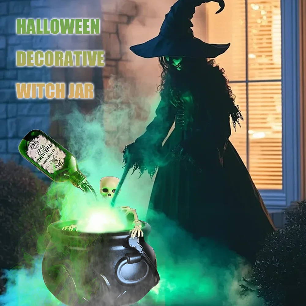 Halloween Black Wizard Bowl Magic Float Bottle and Diffuser Indoor Home Bar Magic Party Horror Ghost Props Halloween Decoration