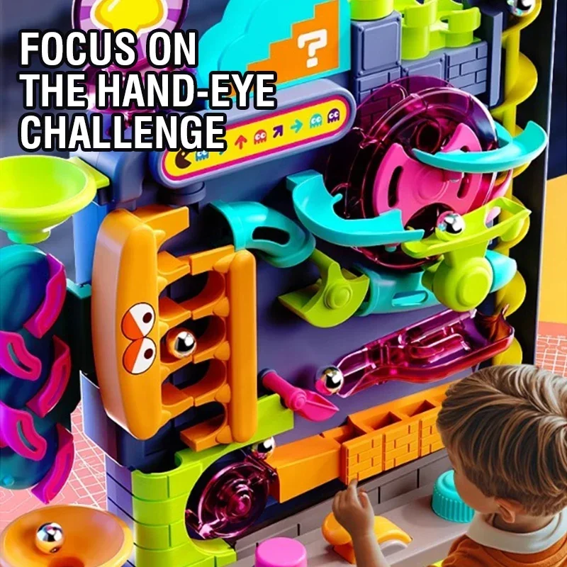 

Children's Engineering Breakthrough Adventure Puzzle Toys Thinking Training Game Track Rotating Balls Toys for Boys Kids Gifts