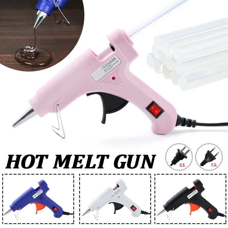 20 واط صمغ يسيح بالحرارة بندقية سيارة ارتفاع درجة الحرارة الحرارية أداة كهربائية البنادق الصناعية الصغيرة مع 7x150 مللي متر عصي لصق أداة إصلاح السيارات