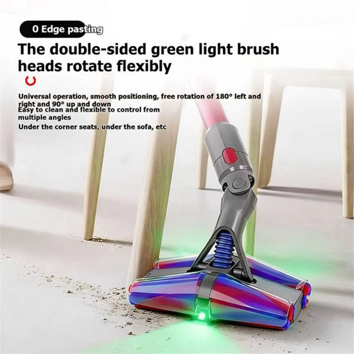 100% New Quick-Release Floor Brush Head for V7 V8 V10 V11 V15 Vacuum Cleaner Parts Soft Floor Brush with LED Lights