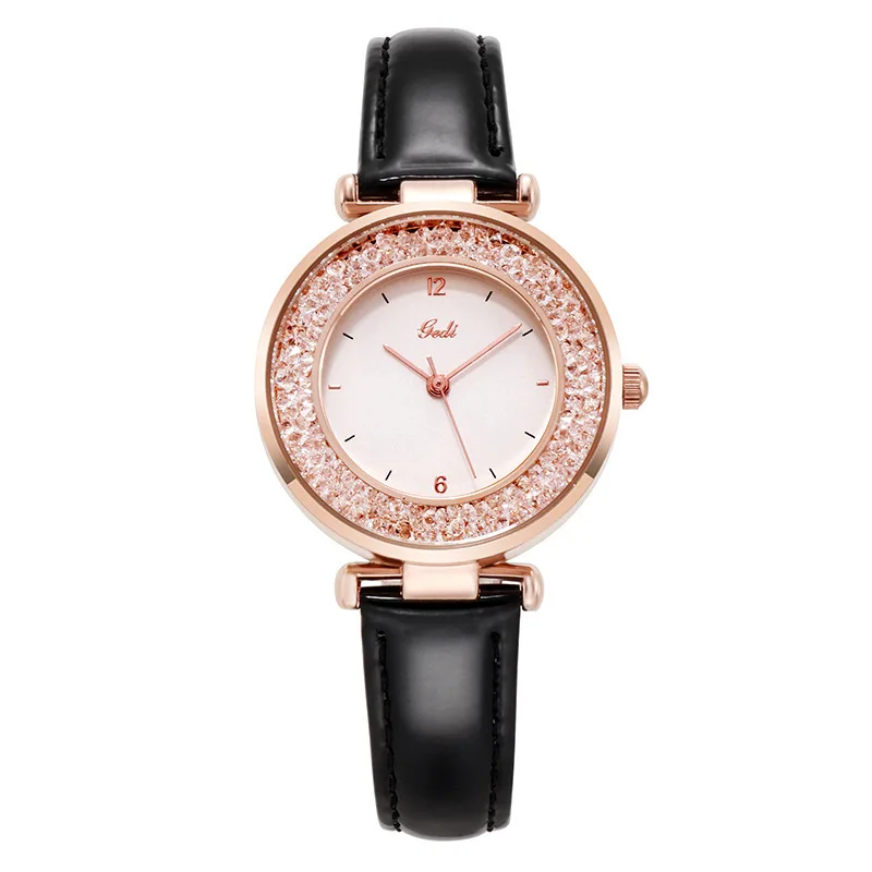 

Студенческие часы с ремнем, корейская версия, модные мобильные женские ручные часы со стразами, водонепроницаемые кварцевые часы