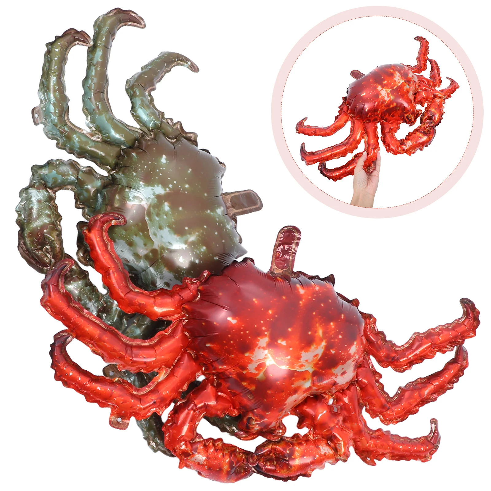 

8Pcs Crab Shaped Balloon Decor Aluminum Film Balloons Vivid Colors Birthday Party Decoration Supplies Crab Balloons Decorations