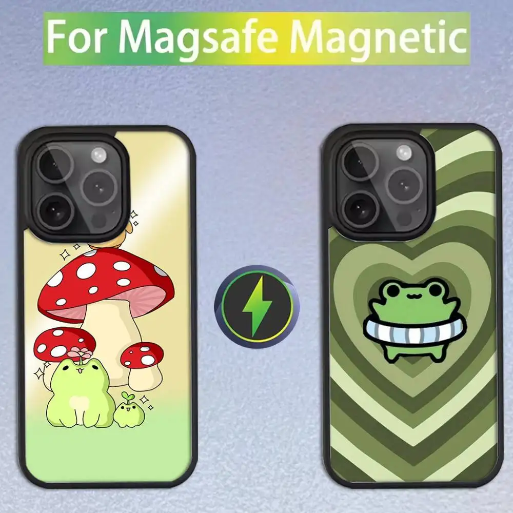 

Autumu Mushroom Frog For iPhone 17,16,15,14,13,12,11,Pro,Max,Plus,Mini,SE4,E Magnetic For Magsafe Wireless Phone Case