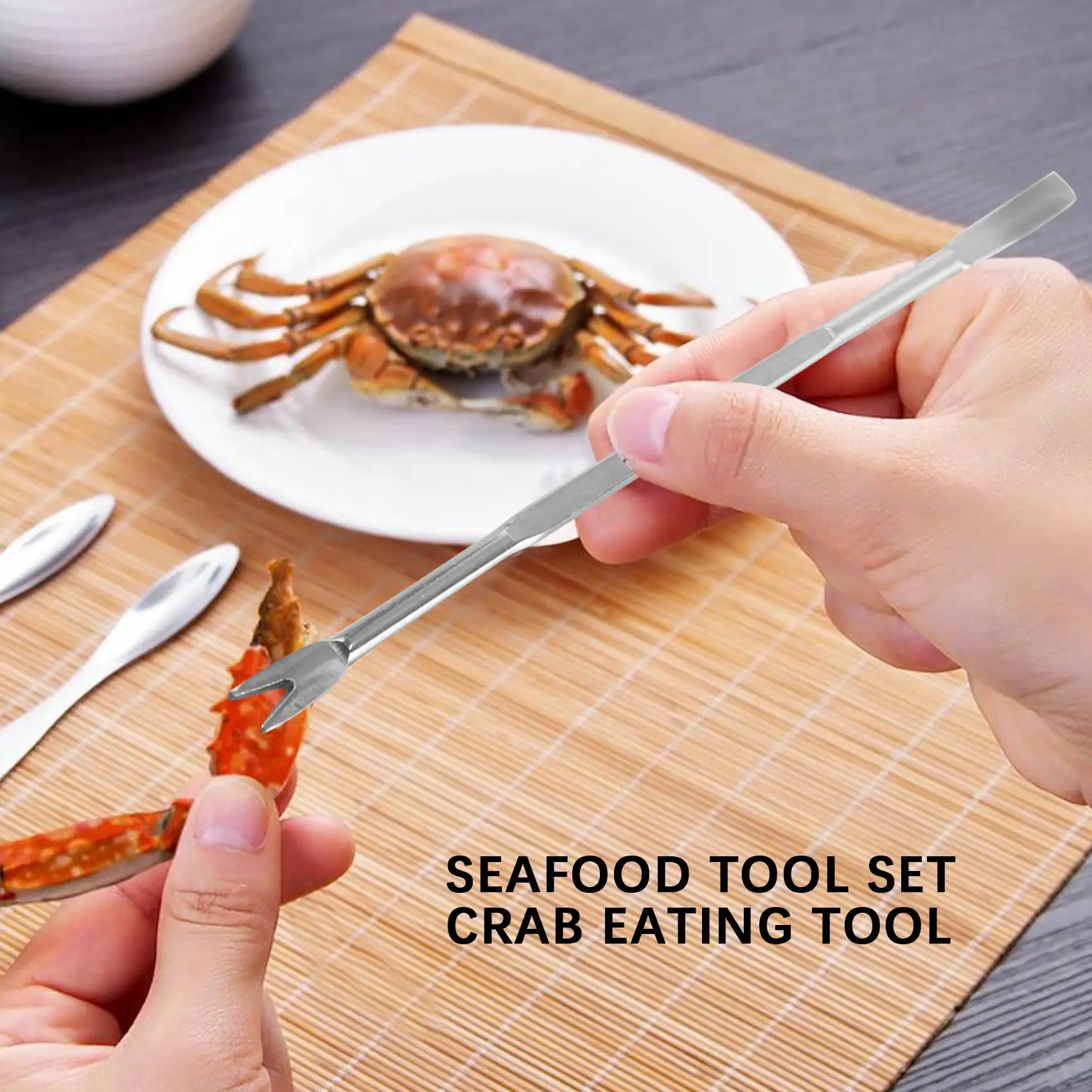 2025 Trend Seafood Tool Kit,Stainless Steel Crab Leg Cracker And Forks Nut Cracker Set Shellfish Sheller 12Pcs