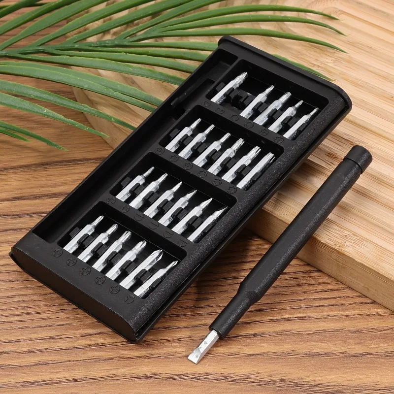 Zestawy mini śrubokrętów 25 w 1, sześciokątne, płaskie, magnetyczne śrubokręty do naprawy okularów, zegarków, narzędzia ręczne DIY