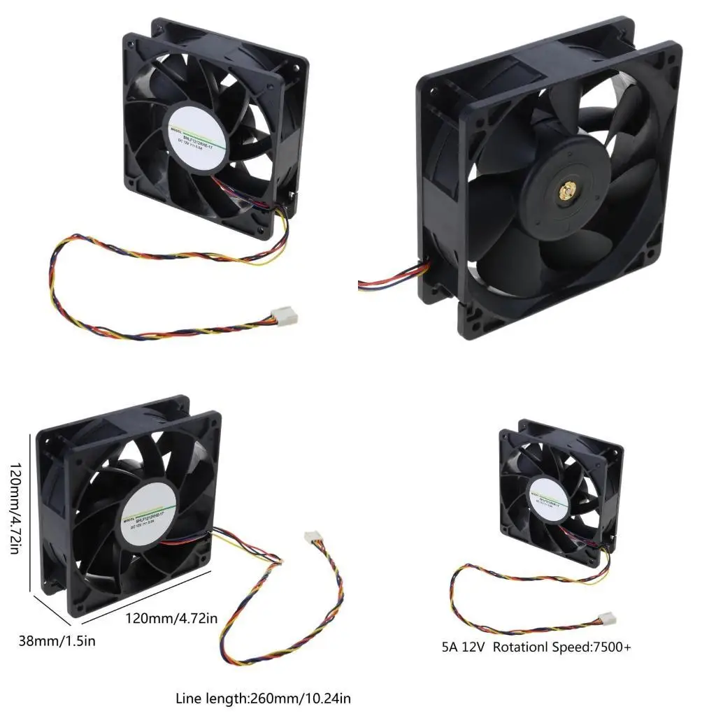Y1UB Máy tính PC 120x120x25mm chính hãng dành cho Vỏ D3 Quạt làm mát 7500 vòng / phút Luồng khí cao