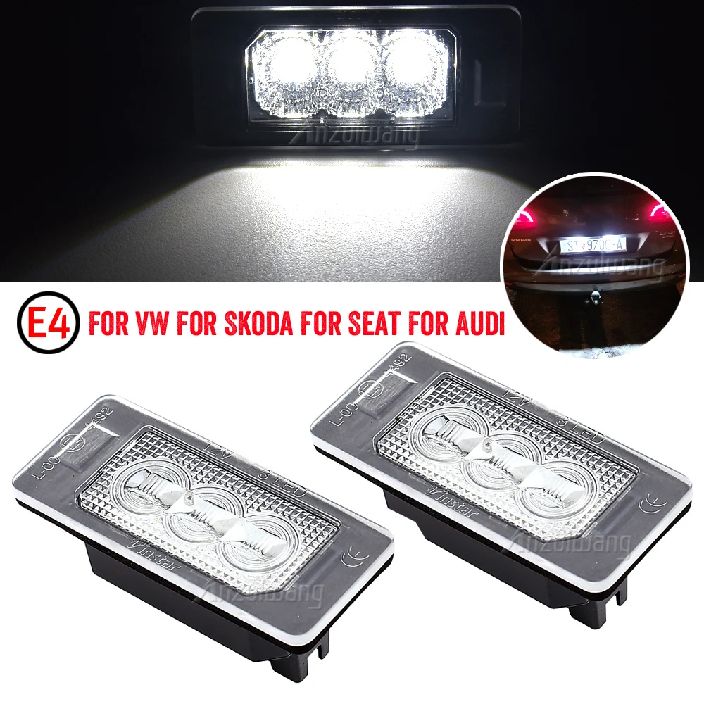 

2Pcs LED License Number Plate Light Lamp For VW Golf Mk6 Mk7 Plus Jetta MK6 Passat B6 B7 Polo Touareg Mk2 Tiguan Touran Sharan