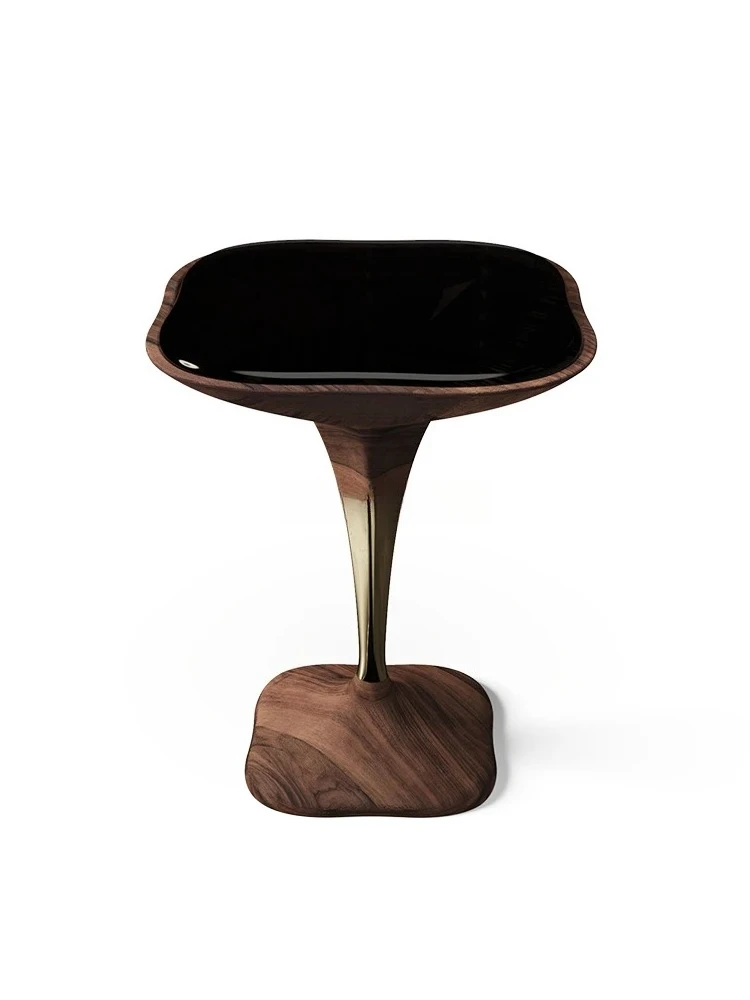 

Italian minimalist living room sofa side glass countertop coffee table