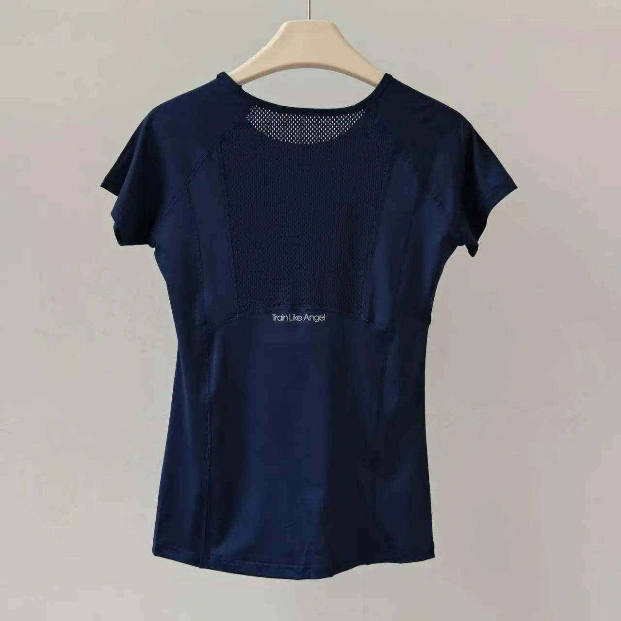 Sommer-Sport-Kurzarmshirts für Damen, Mesh, schnelltrocknend, atmungsaktiv, Yoga-Tops, schmal geschnitten, dehnbar, für Training, Laufen, Fitness, T-Shirt – Detail 6