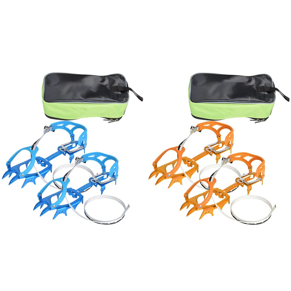 

1 Pair 14 Teeth Ice Crampons Anti Slip Shoe Grips Spikes Cleats for Outdoor Snow Hiking Climbing