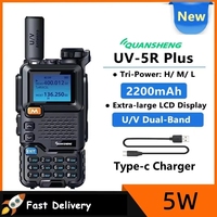 Quansheng UV-5RPLUS Type-C Walkie Talkie Tri-Power Dual-Band UHF/VHF Police Band 350-390MHz Two Way Radio Scrambler Transceiver