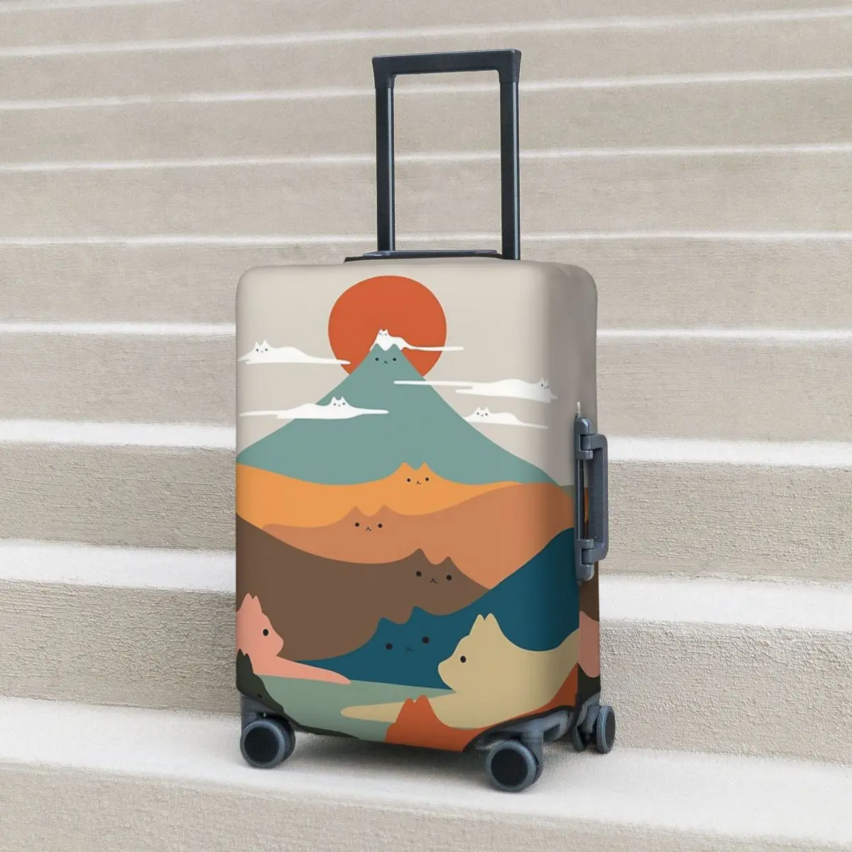 

Cat Landscape 132 Suitcase Cover Protection Elastic Trip Luggage Protector Covers for 18-32 Inch