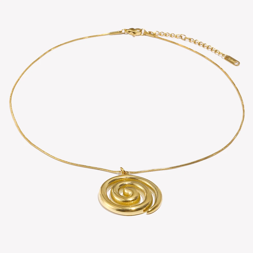 Łańcuszek węża Vortex Spiralny naszyjnik Wodoodporna biżuteria pozłacana 18K bez zniekształceń Akcesoria ze stali nierdzewnej 316L — zdjęcie 3