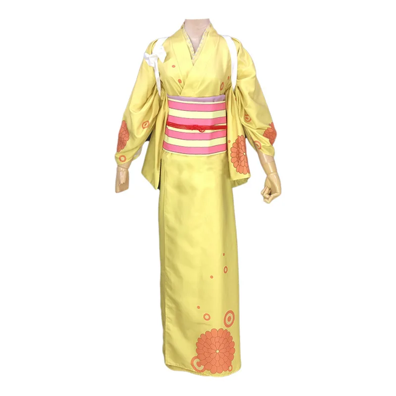 Anime Wano Country O-Kiku Yukata Kimono Cosplay Costume Halloween Party Carnival Disguise Suit Role Play for Adult