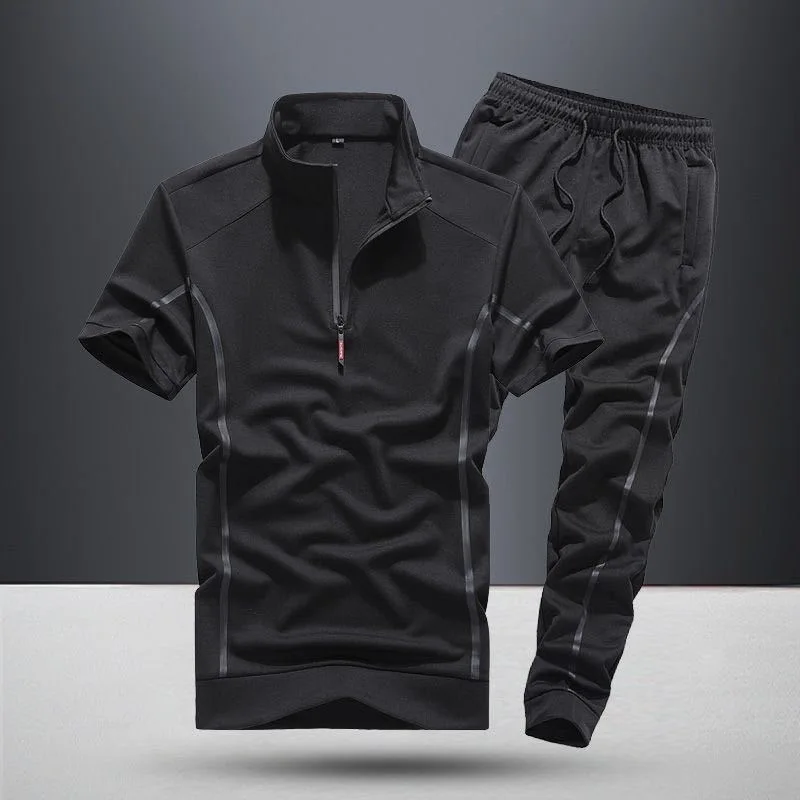 2023 Summer New Men\'s Classic Fashion Short Sleeve T-shirt Suit Men\'s Casual Comfort Large Size High-Quality Sports Suit M-5XL