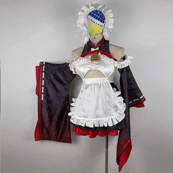 illusional custom size Azur Lane IJN Kashino Cosplay Costume IJN Kashino Maid Dress female Halloween Costume