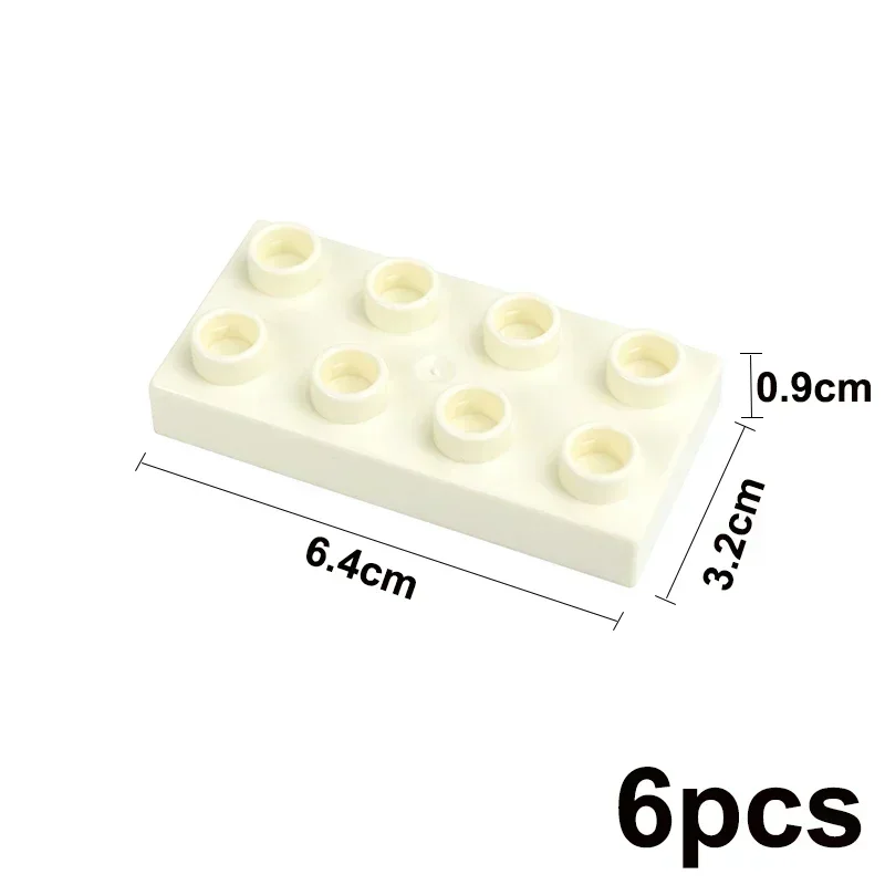 대형 빌딩 블록, 2x4 도트, 얇은 벽돌 호환 브랜드, 교육용 대형 입자, 집 장난감 조립 부품, 어린이 선물, 6 개