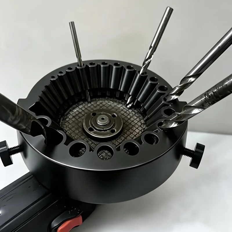 2/1 Piece Set 20-Hole Twist Drill Sharpening and Positioning Bracket, Compatible Angle Grinder Guard Drill Bit Quick Sharpening Tool, Precise Positioning for Repairing Chipped Edges and Worn Drill Bits, Universal Accessories for Home, Industrial Hardware, Auto Repair, and Woodworking