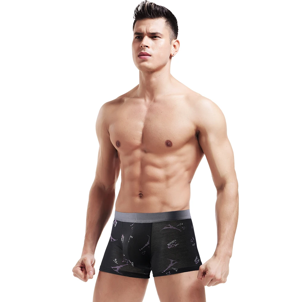 Herrenunterwäsche, Herren-Sommerdruck, bequeme, atmungsaktive Boxershorts, Boxershorts, elastische Persönlichkeit für Herren