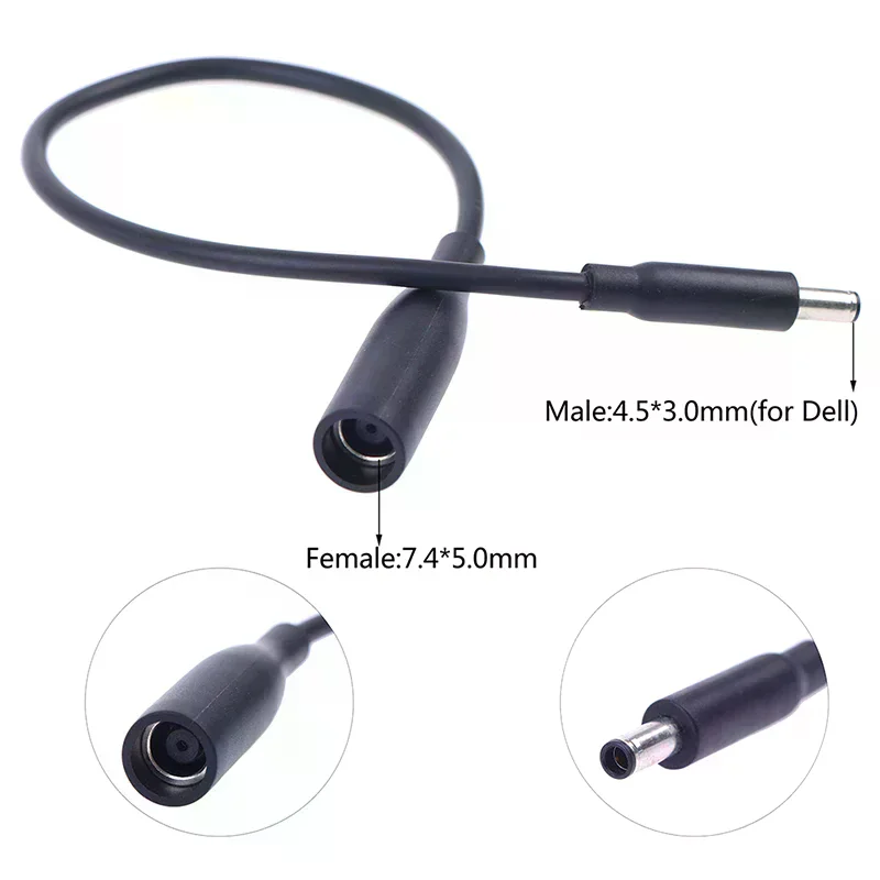 DC Power Charge Converter Adapter Cable Cord 7.4*5.0mm Female To 4.5*3.0 Mm Male