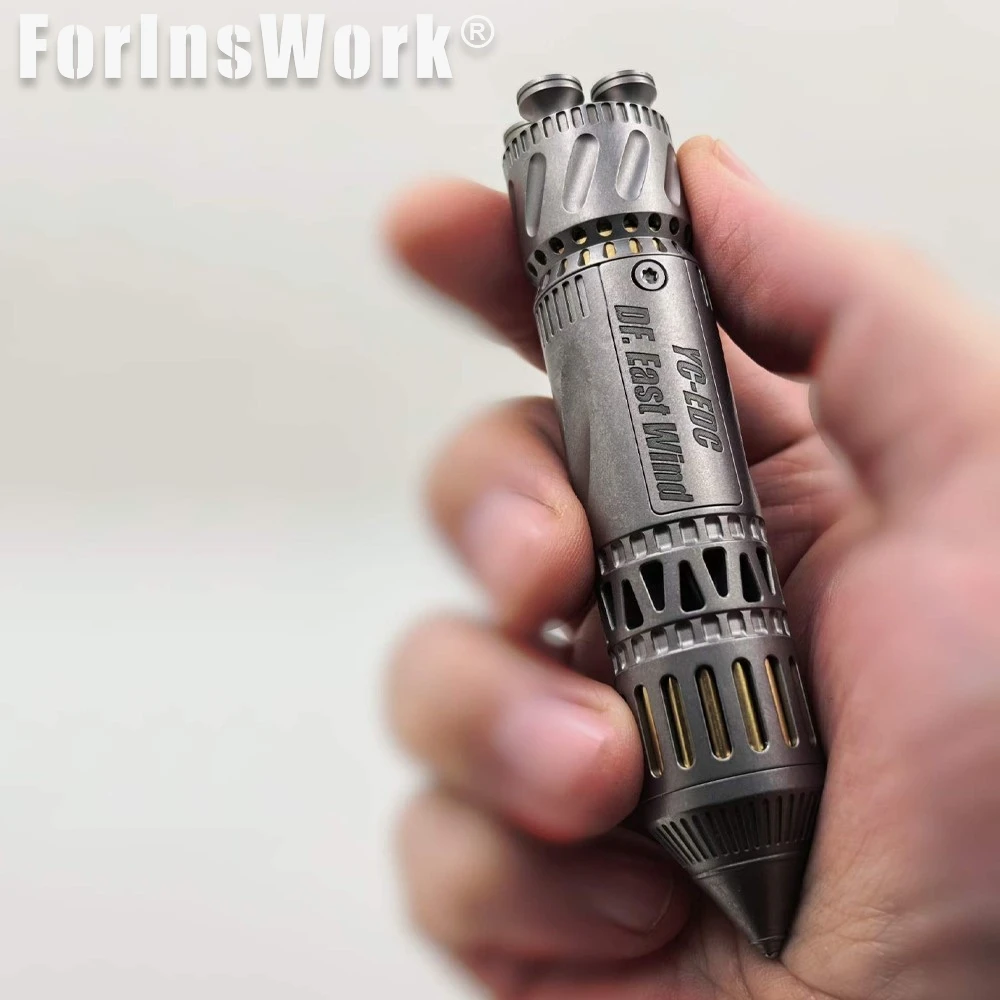 Stand-iN EDC East Wind Titanium Main Body With Tungsten Steel Bead Striker & Brass Accessories Multi-functional EDC Fidget Toy
