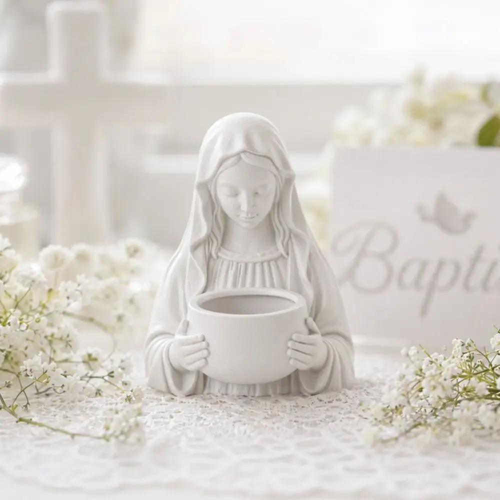 Prayer Ornament 3D Printed Flower Pot Jewelry Holder DIY Pray Girl Statue Prayer Sculpture Decor Pen Holder Office Decoration