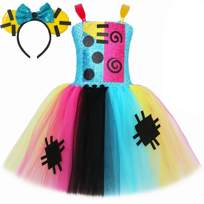 Nightmare Before Christmas Tutu Costumes for Girls Halloween Carnival Dresses Kids Scary Cosplay Outfit Children Fancy Clothes