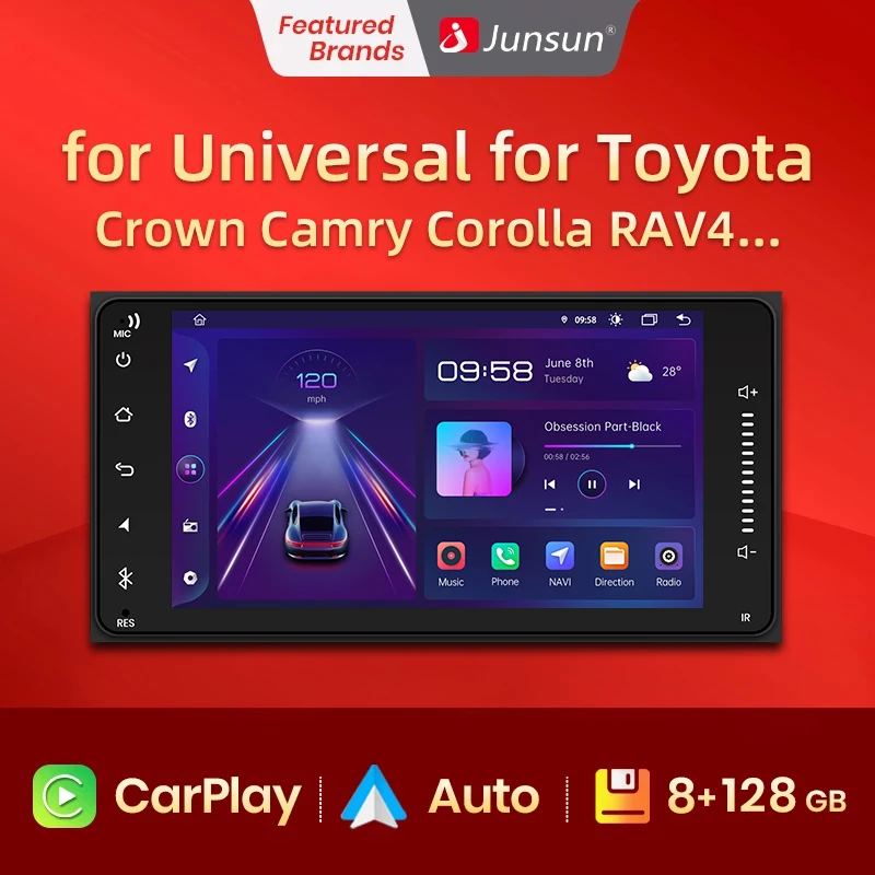 

Junsun 2 din android Universal Car Multimedia Radio Player CarPlay Stereo For Toyota CROWN CAMRY COROLLA 4G Car Multimedia GPS