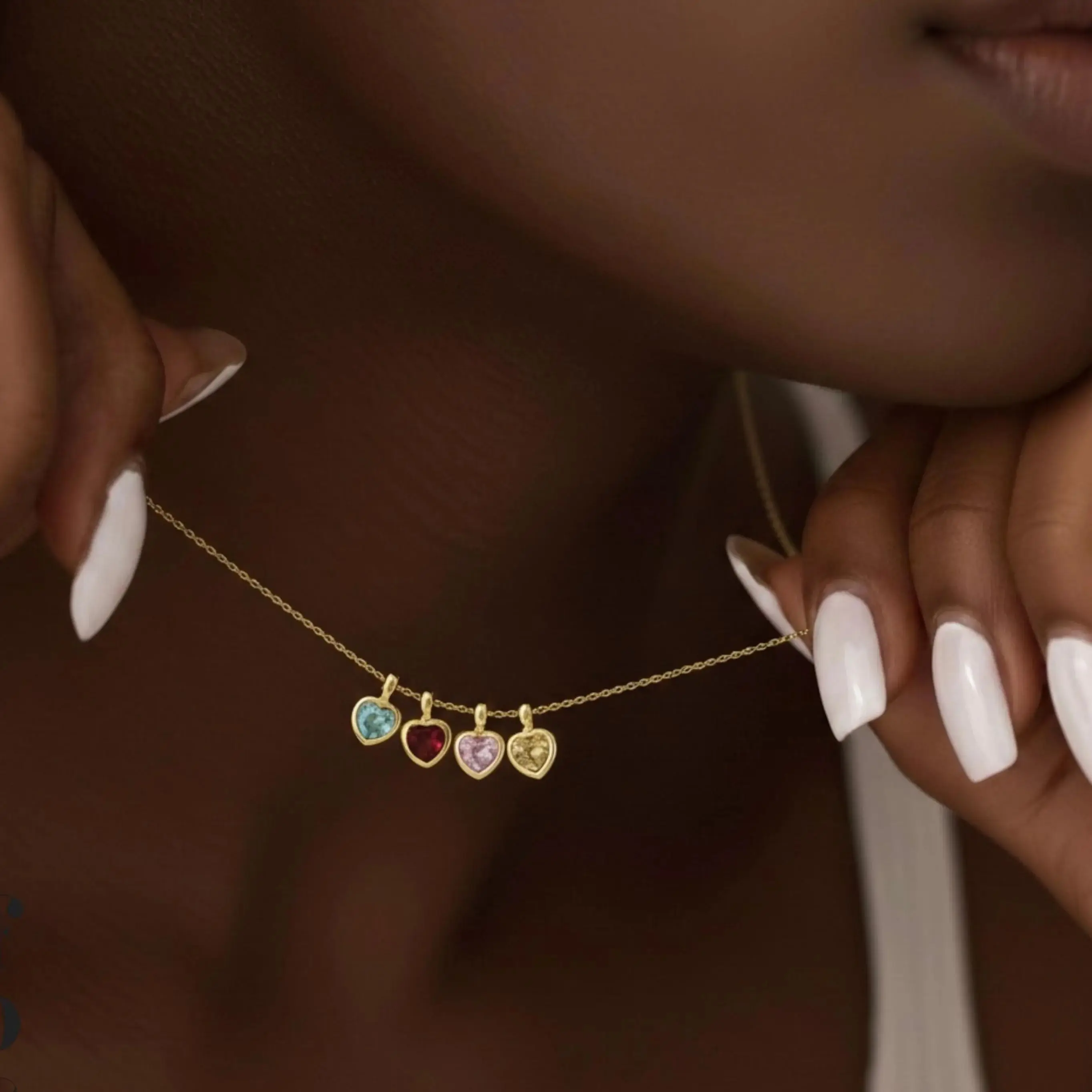 

Позолоченное 18-каратным золотом колье с сердечком и камнем по месяцу рождения, персонализированный подарок на день рождения для нее, украшение с камнем по месяцу рождения, колье для мамы, подарок для женщин