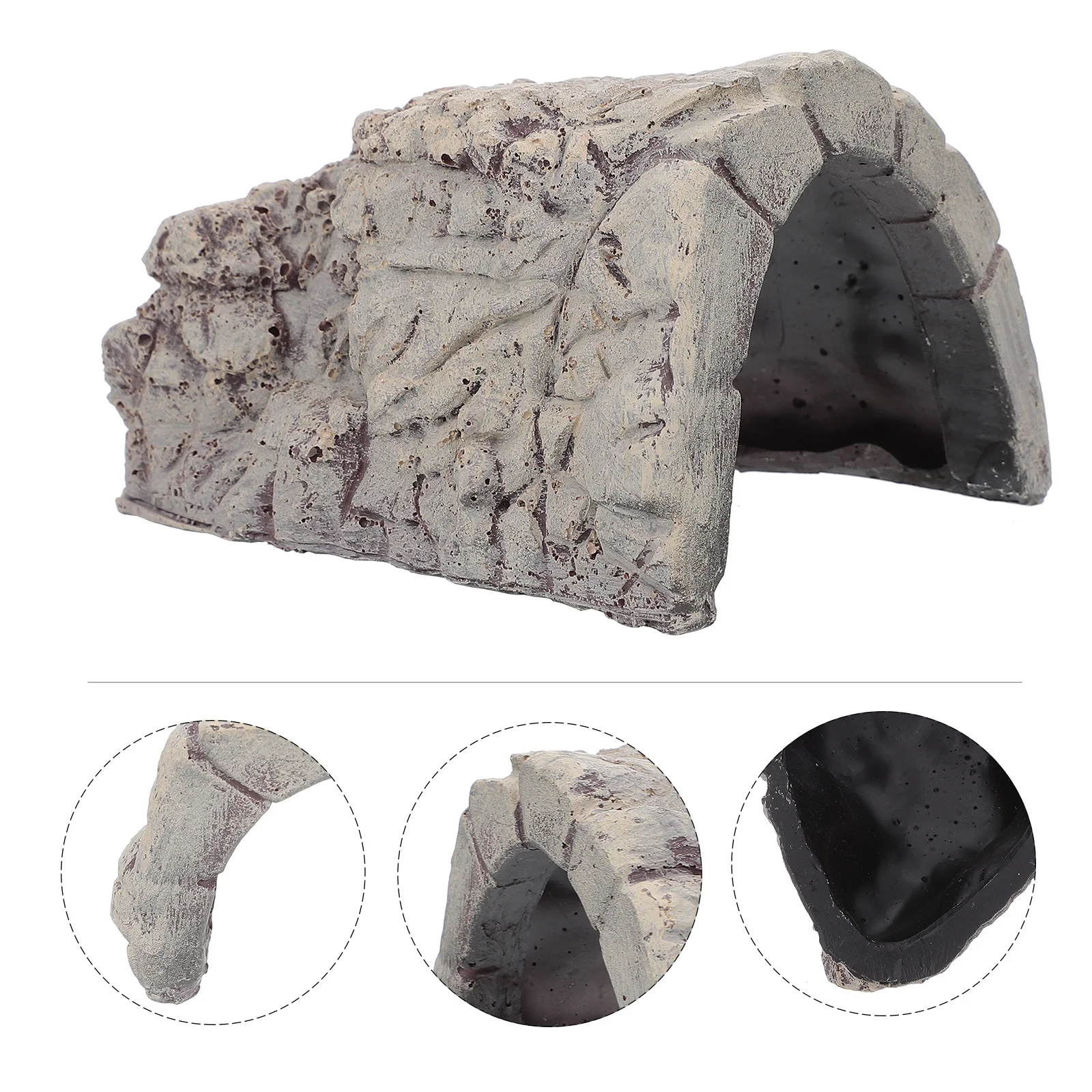 

Resin Rock Cave For Reptile Terrarium Safe Pet Hiding Place Small Lightweight Hideout Decoration Simulation Stone Pet Supply