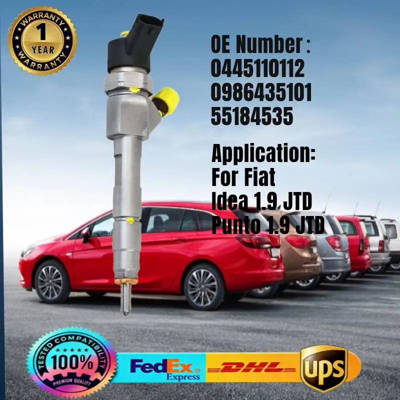 

0445110112 0986435101 55184535 Common Rail Fuel Injector for Fiat Idea 1.9 JTD Punto 1.9 JTD Engine 188B2.000