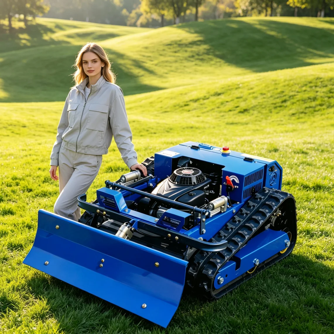 Customized Crawler Remote Control Mower Robotic Lawnmower For Complex Terrain Garden Lawn Care robot lawn mower